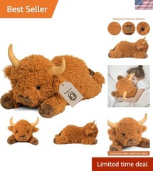 5lbs Highland Cow Weighted Stuffed Animals, 22in Giant Highland Cow Gift Plus…