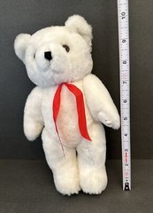 Cute White Plush Polar Bear 10.5” Tall Jointed Arms and Legs Cub Bear Gift Toy