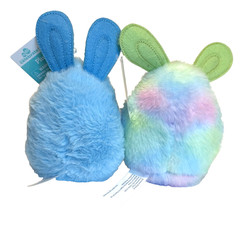 Cute Bunny Plush Lot of 2 Easter Basket Essential Way To Celebrate 8″ Blue/Multi