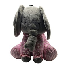 HTF Cracker Barrel Cherished Beginnings Elephant Plush Pink Gray Removable PJs