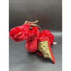 Douglas Ruby Red Dragon Plush Metallic Wings Horns Stuffed Animal 14” x 8”