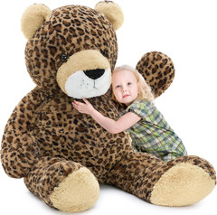 51″ Giant Cheetah Stuffed Animal Plush Toy, Large Teddy Leopard Stuffed Animal P