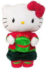 Jumbo 24″ Hello Kitty Door Greeter Stuffed Plush w/Christmas Present Stands RARE