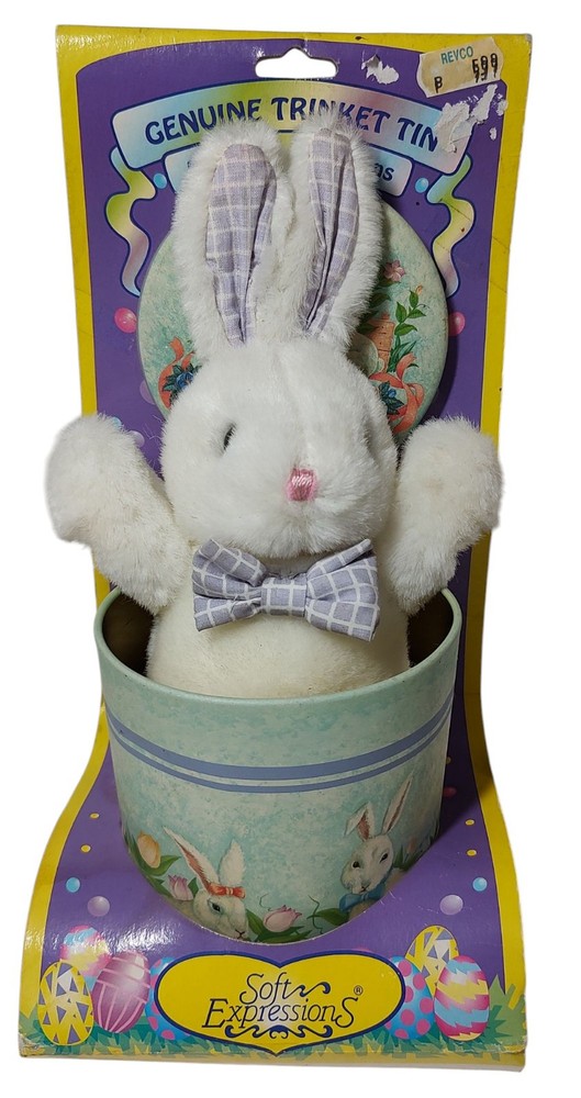 Dan Dee Soft Expressions Bunny Rabbit Plush With Keepsake Collectors Tin Easter