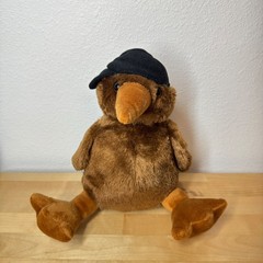 Kiwi Friends New Zealand Brown Bird Plush Stuffed Animal Black Hat 9″ CHIRPS!