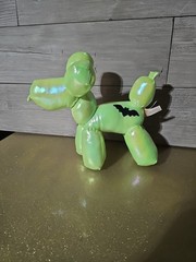 Way To Celebrate 8in Iridescent Halloween Balloon Dog Plush Lime Green