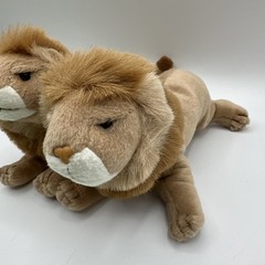 Set of 2 Commonwealth 2005 Lion Plush Stuffed tan Animals, 10″ toys