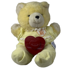 Chosun Heart to Heart Baby Bear Yellow Plush 1986 Heart Works Stuffed Animal Toy