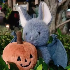 22cm Bat Cartoon Funny Design Bat Plushies Soft Stuffed Grey Bat Stuffed Animal