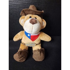 Texas Products Cowboy Teddy Bear Plush Howdy Belt Texas Flag Bandana 12 Inch