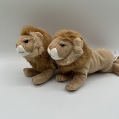 Set of 2 Commonwealth 2005 Lion Plush Stuffed tan Animals, 10″ toys