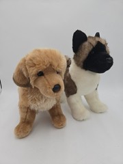 Douglas King Golden Retreiver #2018 & Kita Akita #1994 Plush Lot Dog Puppy Large