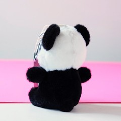 Panda Plush Keychain Bag Charm Black White Hong Kong China Stuffed Animal Toy