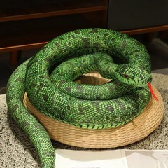 Artificial Green Python Plush Toy Long Snake for Home & Holiday Décor