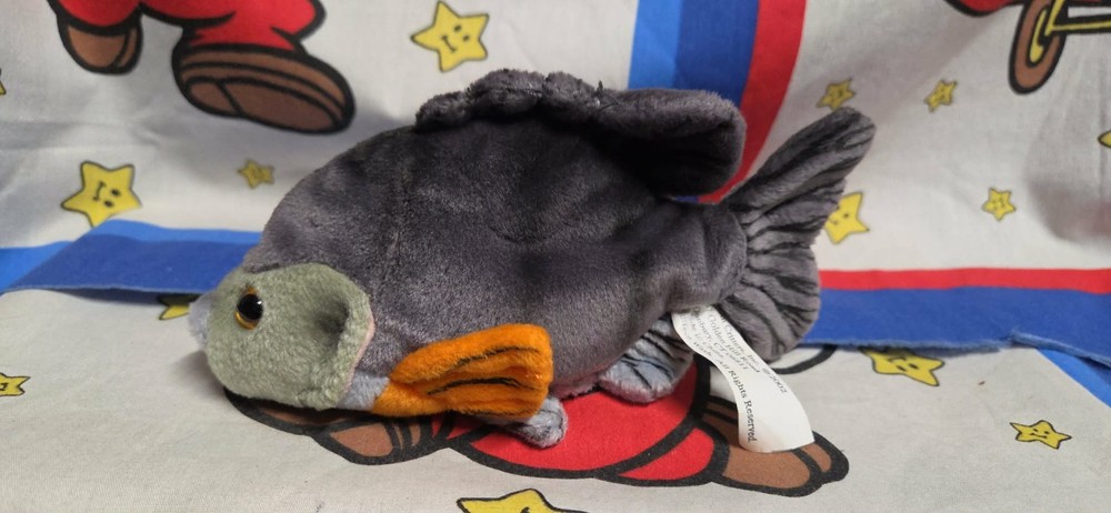 Cabin Critters Bluegill Sunfish Plush Stuffed Animal Realistic Gray Orange 7″