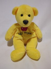 Vintage Mary Meyer “New York-Big Apple” 8″ Yellow Plush Bear Beanie