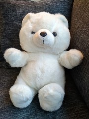 Vintage Dan Dee White Teddy Bear Plush 16 Inch 1986 Kmart Stuffed Animal Toy