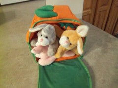 New – Etna Bunny Condo 5-Piece Plush Play Set – Soft Squeaking Bunnies Rabbits