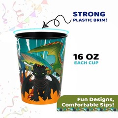 Unique How to Train Your Dragon 12 Pack 16 oz Plastic Reusable Favor Cups –