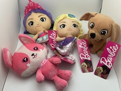 4 BRAND NEW 6″-7″ Barbie Chibi Plush Toy Factory Dolls Puppy Mattel NWT