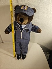 Vintage US Mail Carrier Bear – Patriot Bear Plush – 19.5” Tall / Good Cond.🧸