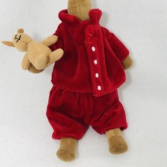 Kids Preferred Dewdney Llama Plush Toy Mom Dad Baby Newborn Family Clothes Red