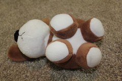 Russ Berrie Puppy Dog Plush Brown White Black Stuffed Animal Toy 8″ RARE