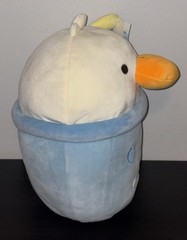 MINISO Diving Duck Milk Tea Plush Stuffed Animal 14.6” Blue White Orange