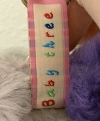 Baby Three Lily Rabbit Purple Two-toned with Angry Eyes & Paci Confirmed Display