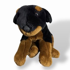 Rottweiler Puppy Dog Plush Stuffed Animal Black Brown 13 in Soft Toy