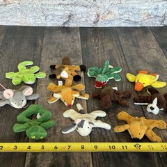 Lot of 11 Magnetic Plush Animals Horse Cat Duck Gator Mouse Small Stuffed Toys