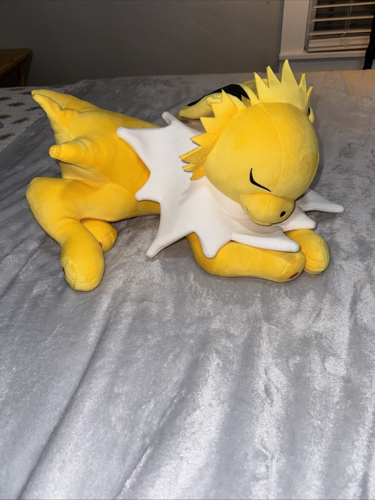 New 2025 Jazwares Pokemon Sleeping Jolteon Stuffed Animal Plush Large Eevolution
