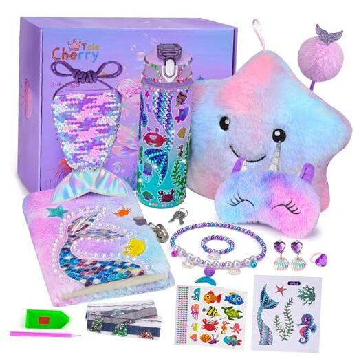 Mermaid Gifts for Girls Age 5 6 7 8 9 10, Girls Mermaid Birthday Gifts Set