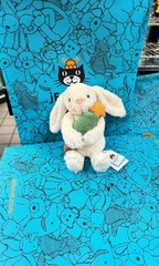 Jelly Cat Style Bunny Rabbit Plush Holding Christmas Tree Soft Stuffed Toy
