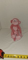Animal Adventure Pink Monkey Plush Stuffed Animal Black Eyes Clinging Hands