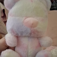 Small Pastel Bear Stuffed Animal Plush Toy, Pink White Multicolor, 6-14 in