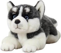 15.7” Siberian Husky Stuffed Dog Animal Simulation-Realistic & Lifelike Soft Ha