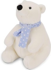 New Polar Bear Stuffed Animal Toy 9.8 Inch Lifelike Bear with Scarf Plush Doll