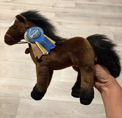 Aurora Breyer Thoroughbred Show Horse Plush Stuffed Animal Brown Black Standing