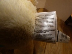Bear Microwavable White Brown Nose Blue Collar Cozy Hugs