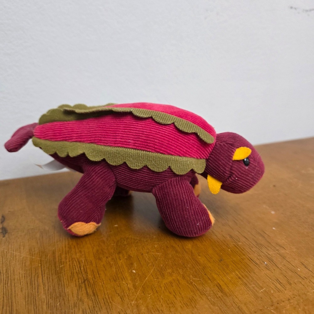 Gund Aaah Dinosaur Adam Mini Plush Ankylosaurus Corduroy Red Dino Sound Toy