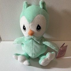 VTG 1998 Precious Moments Owl 9” Push Tender Tails Stuffed Animal Green White