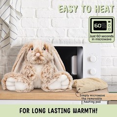 Bunny Microwavable & Weighted Stuffed Animals – 1.5 Lbs Unscented Heating Pad…