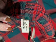 Tartan Plaid Stuffed Teddy Bear Holiday Red Green Accents Green Bow