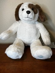 Health Touch Puppy Dog White Brown Massager Soothing Vibration Plush 13″