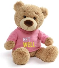 GUND Get Well T-Shirt Message Teddy Bear Stuffed Animal Plush, Pink, 12.5″