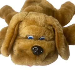 Calplush Hound Dog Brown 9 Inch Plush Blue Eyes Floppy Wrinkled Stuffed Vintage