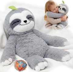4 Lbs Weighted Stuffed Animals with Heating Pad- Heavy Belly & Limbs, 20″ Sloth