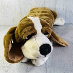 E & J Classic (HK) 25” Life Size Realistic Basset Hound Dog Stuffed Brown