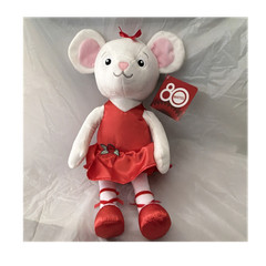 Mattel 80th Anniversary White Mouse Plush Stuffed Toy in Red Dress